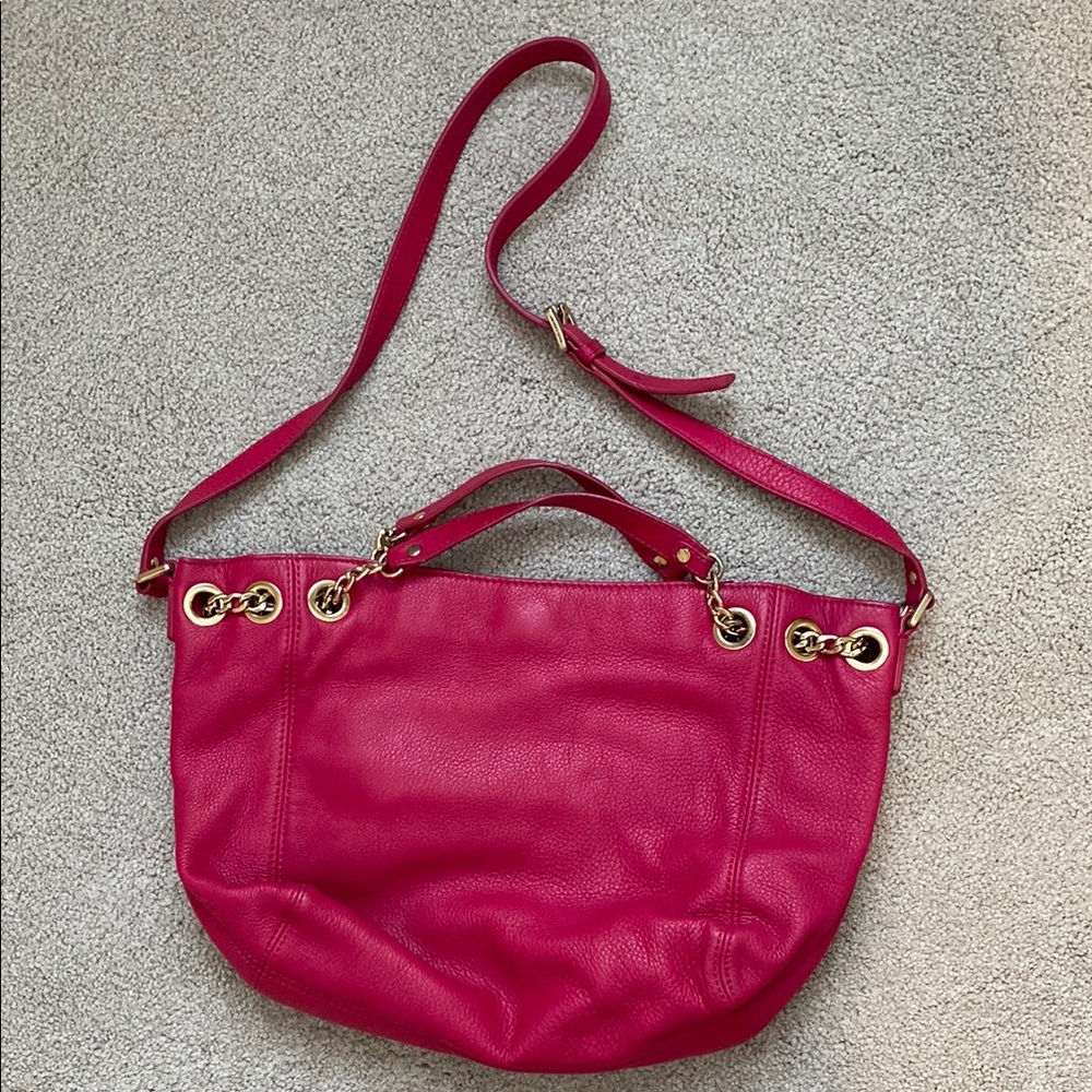 Hot Pink Leather Michael Kors Handbag